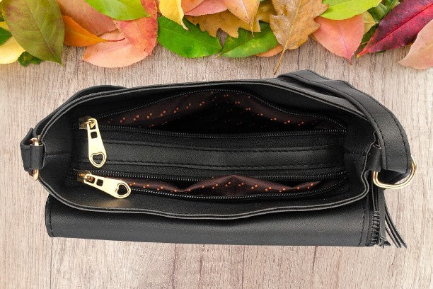 Black Cross Body Sling Bag For Ladies